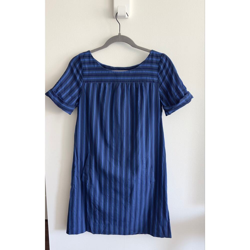 Anthropologie HD in Paris Cerulean Stripes Shift Dress (size 2)